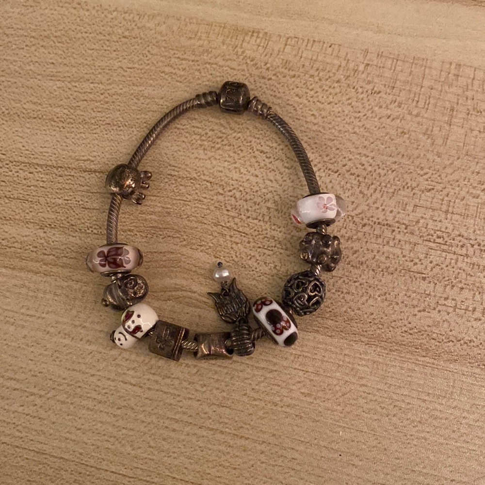 Authentic pandora bracelet with pandora charms